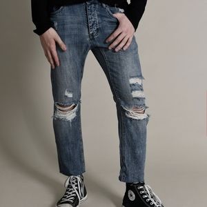 NWT Man x one teaspoon Mr whites straight leg distressed jeans